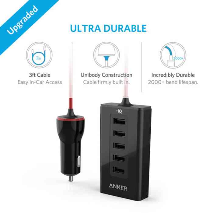 Anker PowerDrive 5 Five Port USB Car Charger